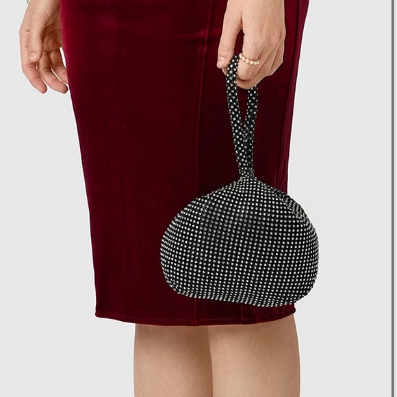 ⭐️ Women's Rhinestone Clutch Evening Bags Sparkly Glitter Triangle Purse - Picture 2 of 6